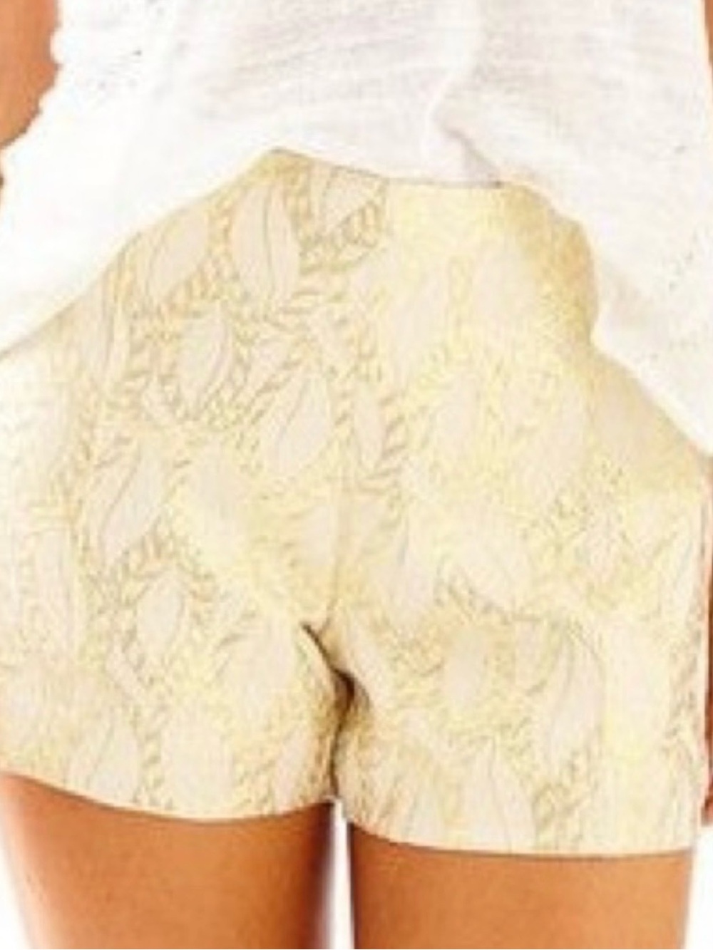 Lilly Pulitzer Dallas shorts -gold metallic leaf jacquard pattern.
